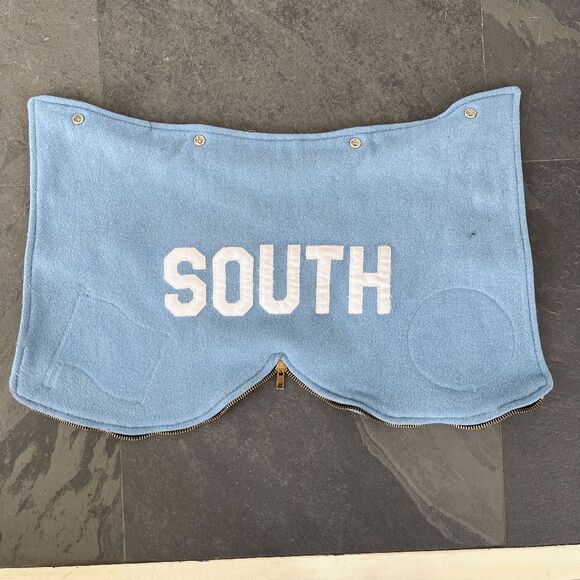 Unisex Holloway Varsity Jacket Heavy Wool Leather Accents Hood L/XL, 90s Vintage - Picture 10 of 12